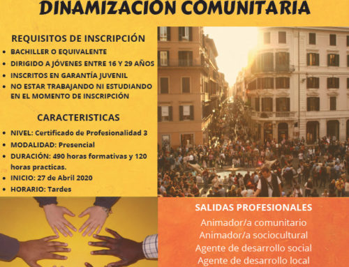 Certificado profesionalidad «Dinamización comunitaria» con Fundación El Tranvía